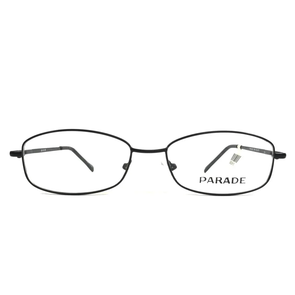 Parade Eyeglasses Frames 1554 BLACK Rectangle Wire Rim 55-16-135